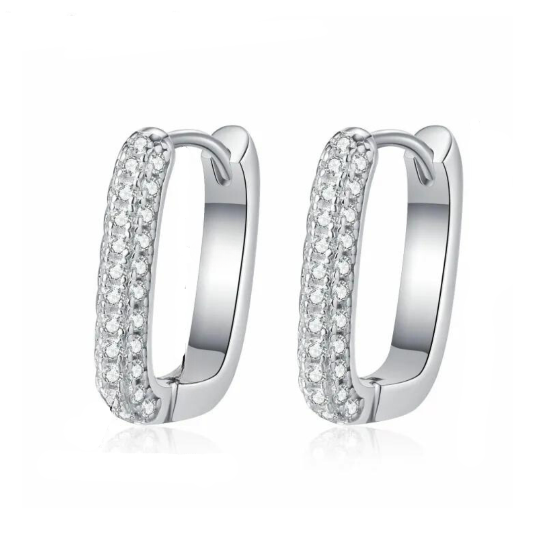 Brinco em prata .925 e 0.42ct moissanite