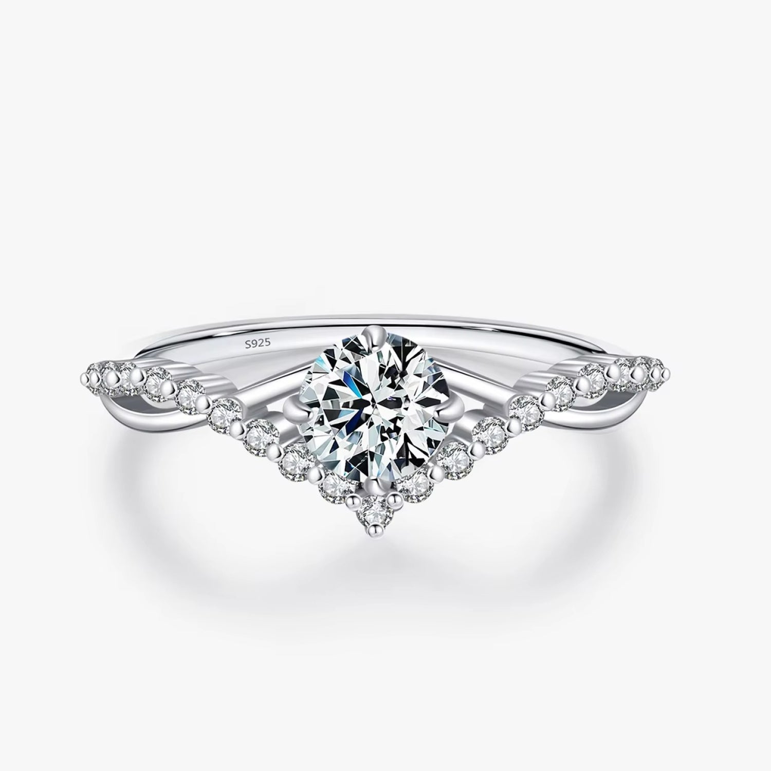 Anel Moissanite Prata 925 Esterlina – Sofisticação Fina