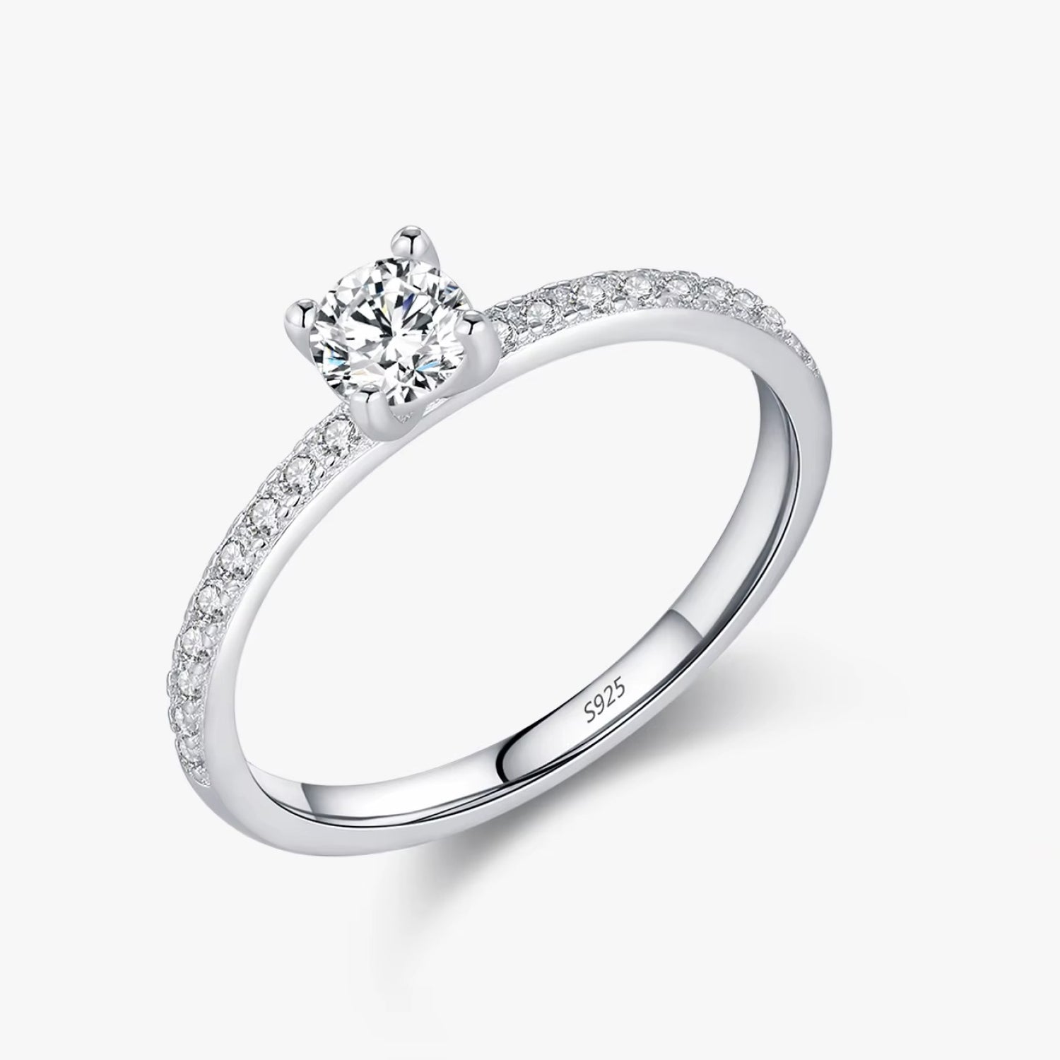 Anel de Noivado Moissanite 0.3ct Prata 925 – Brilho Intenso