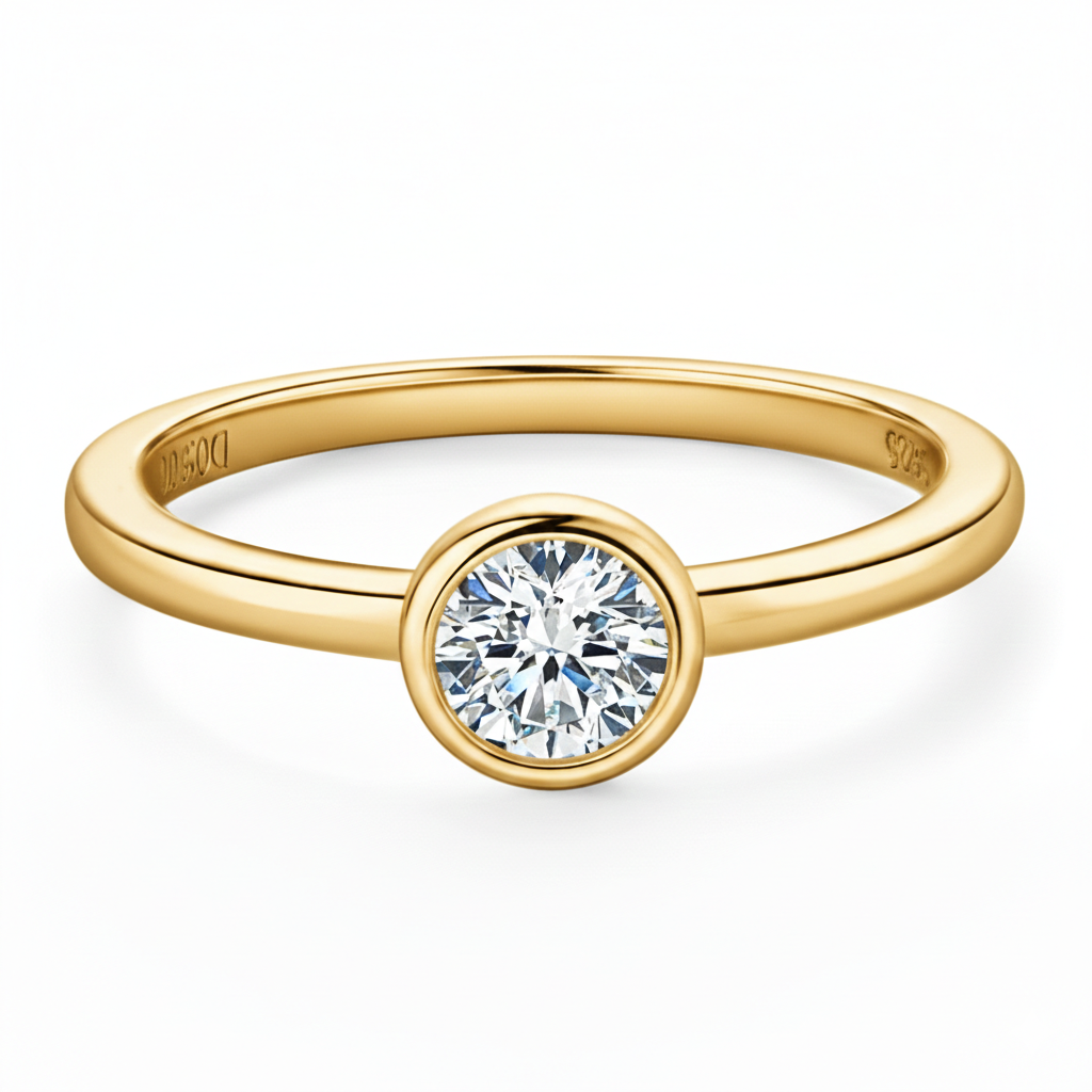 Anel em prata .925 e  0.5ct moissanite