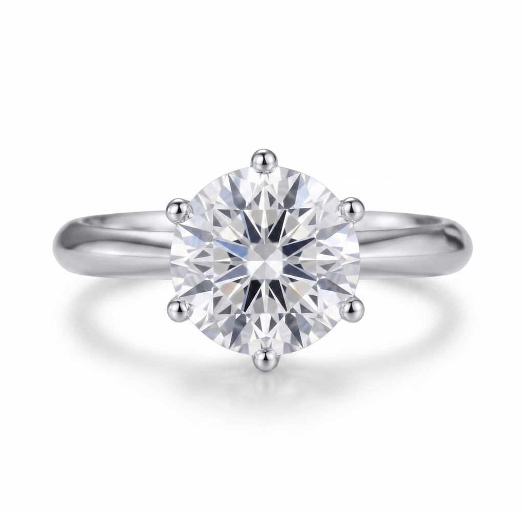 Solitário em prata .925 e 1,2,3,5 ou 10 CT Moissanite