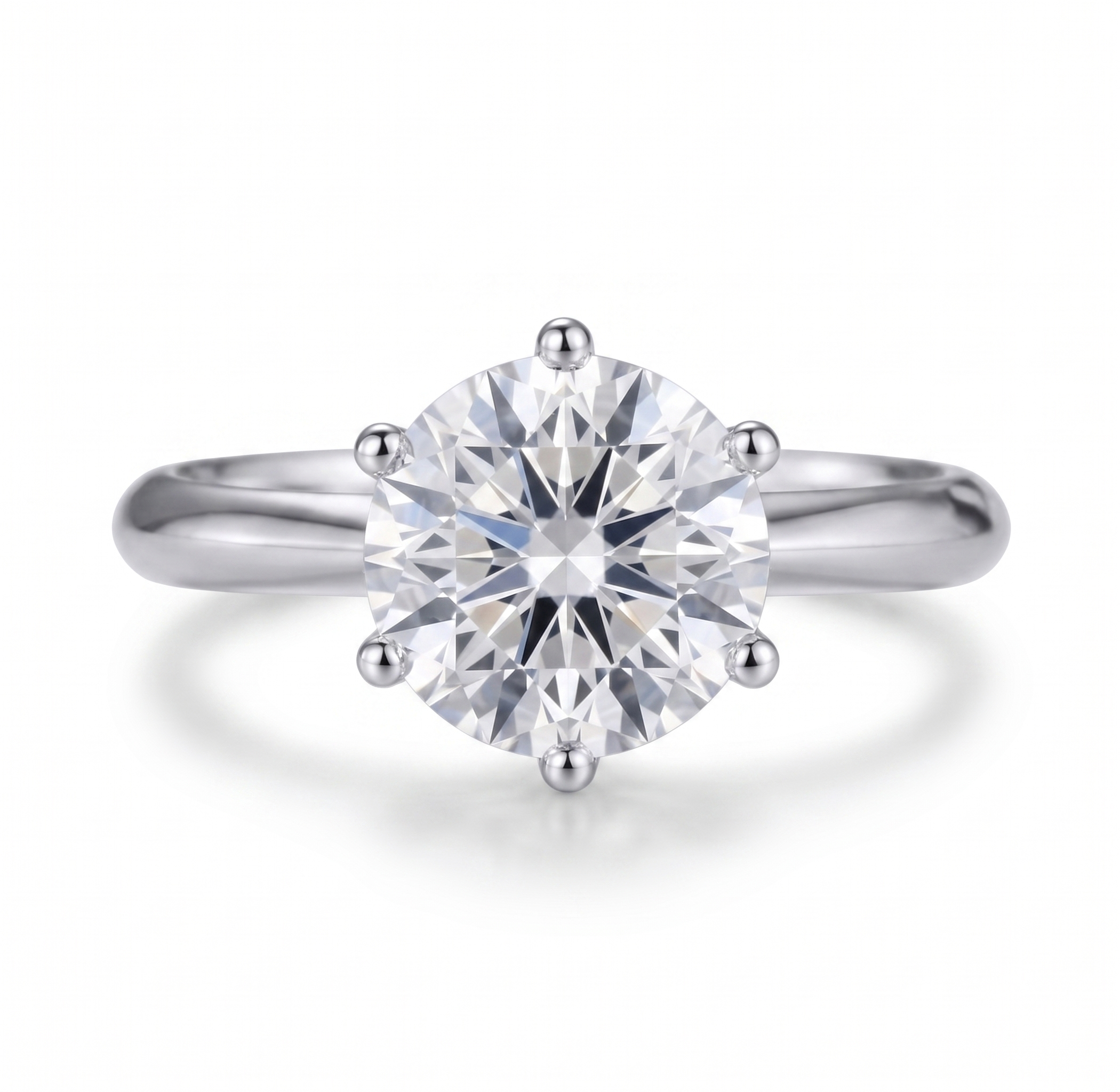Solitário em prata .925 e 1,2,3,5 ou 10 CT Moissanite