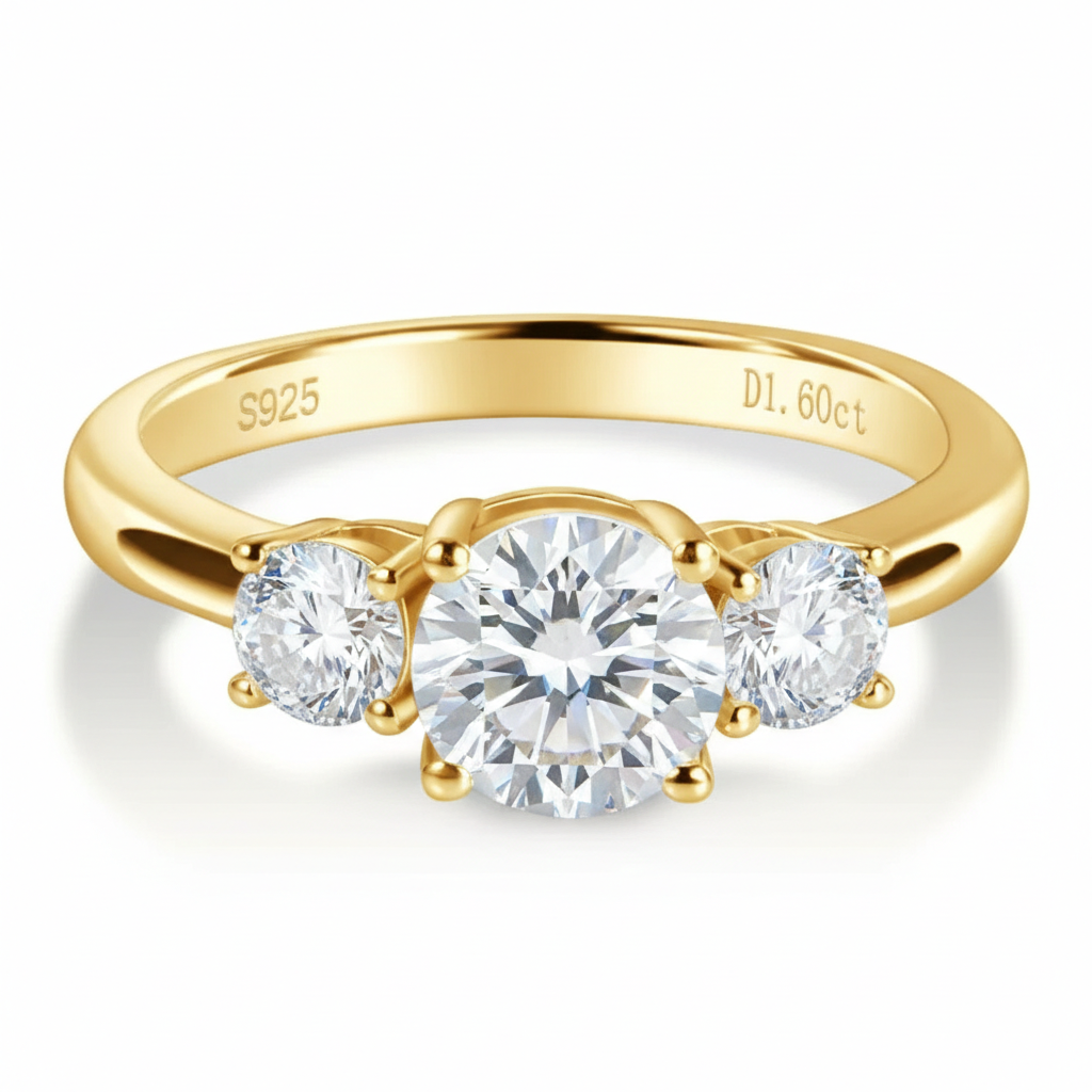 Anel em prata .925 e 1.6ct moissanite