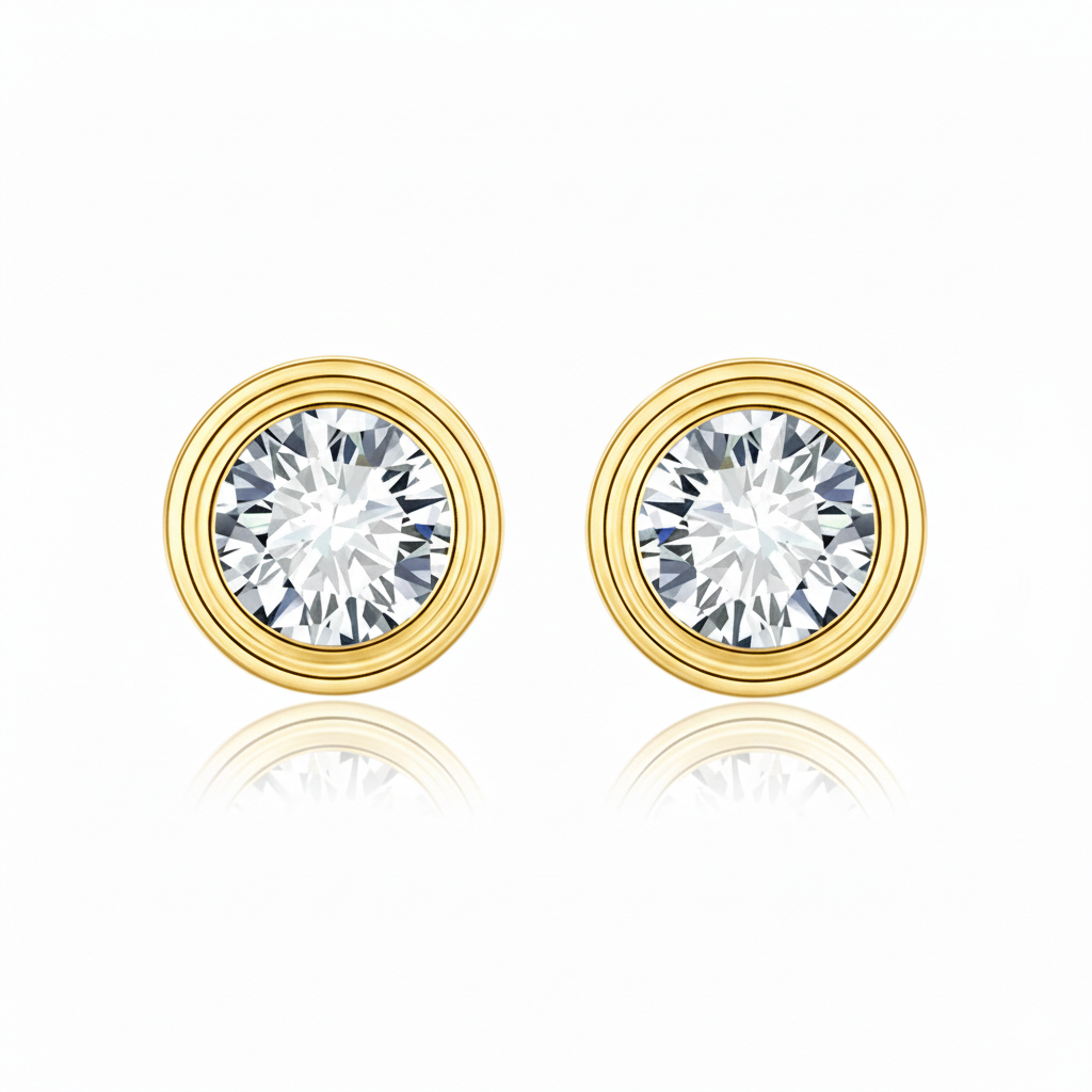 Brinco em prata .925 e 1.0 ou 2.0ct moissanite
