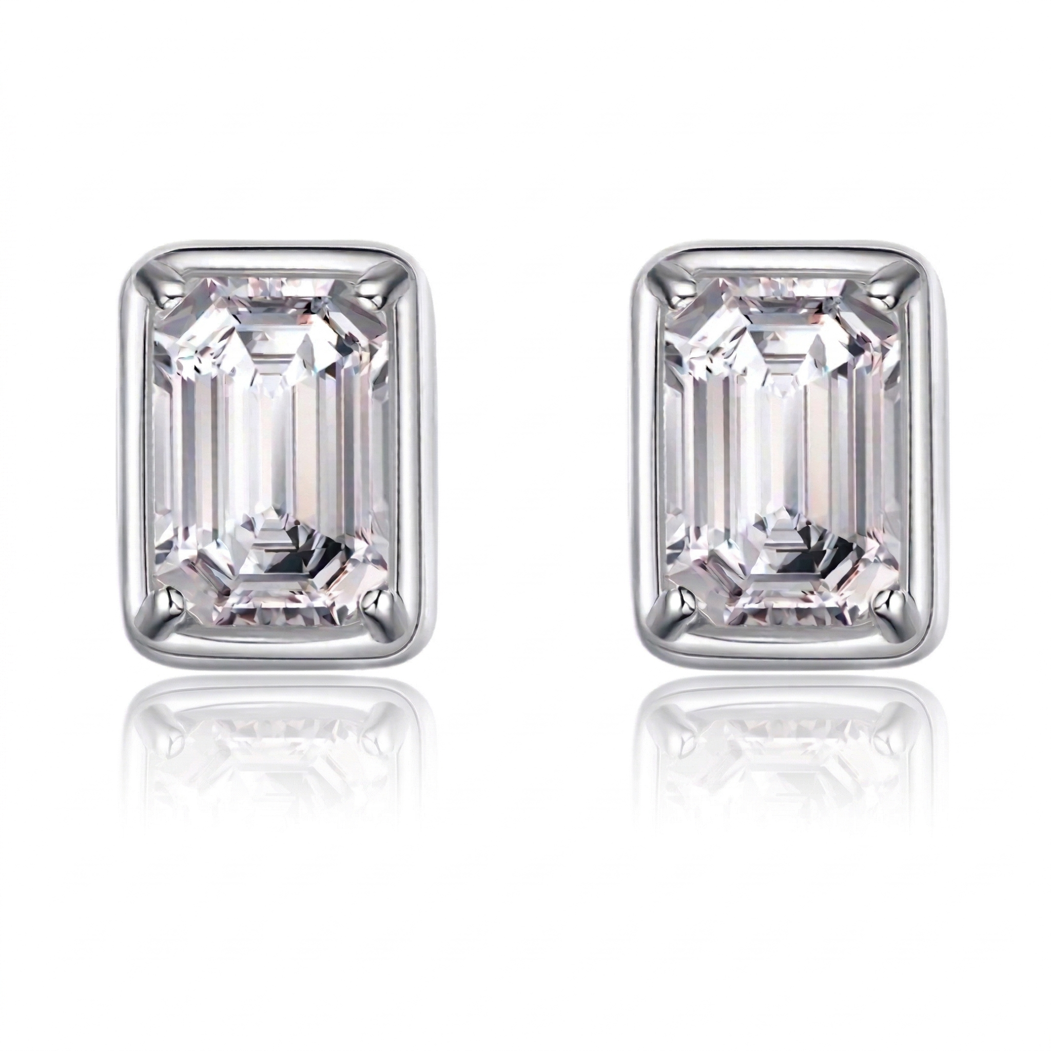 Brinco em prata .925 e 1.2CT moissanite