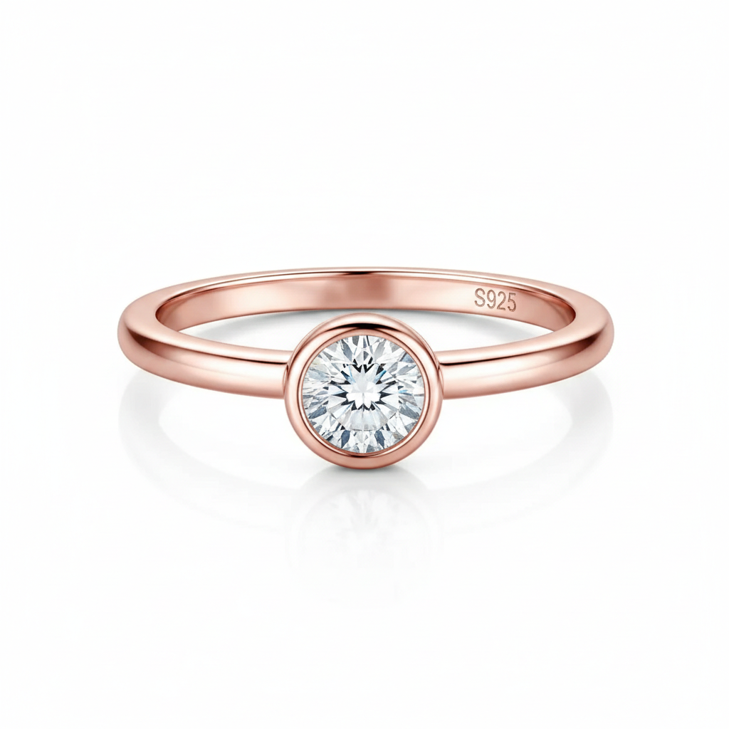 Anel em prata .925 e 0.5ct moissanite