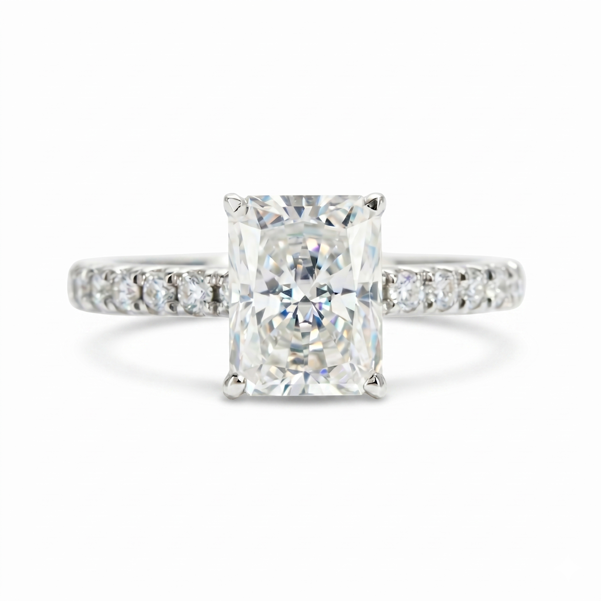 Anel Moissanite 925 Prata Esterlina