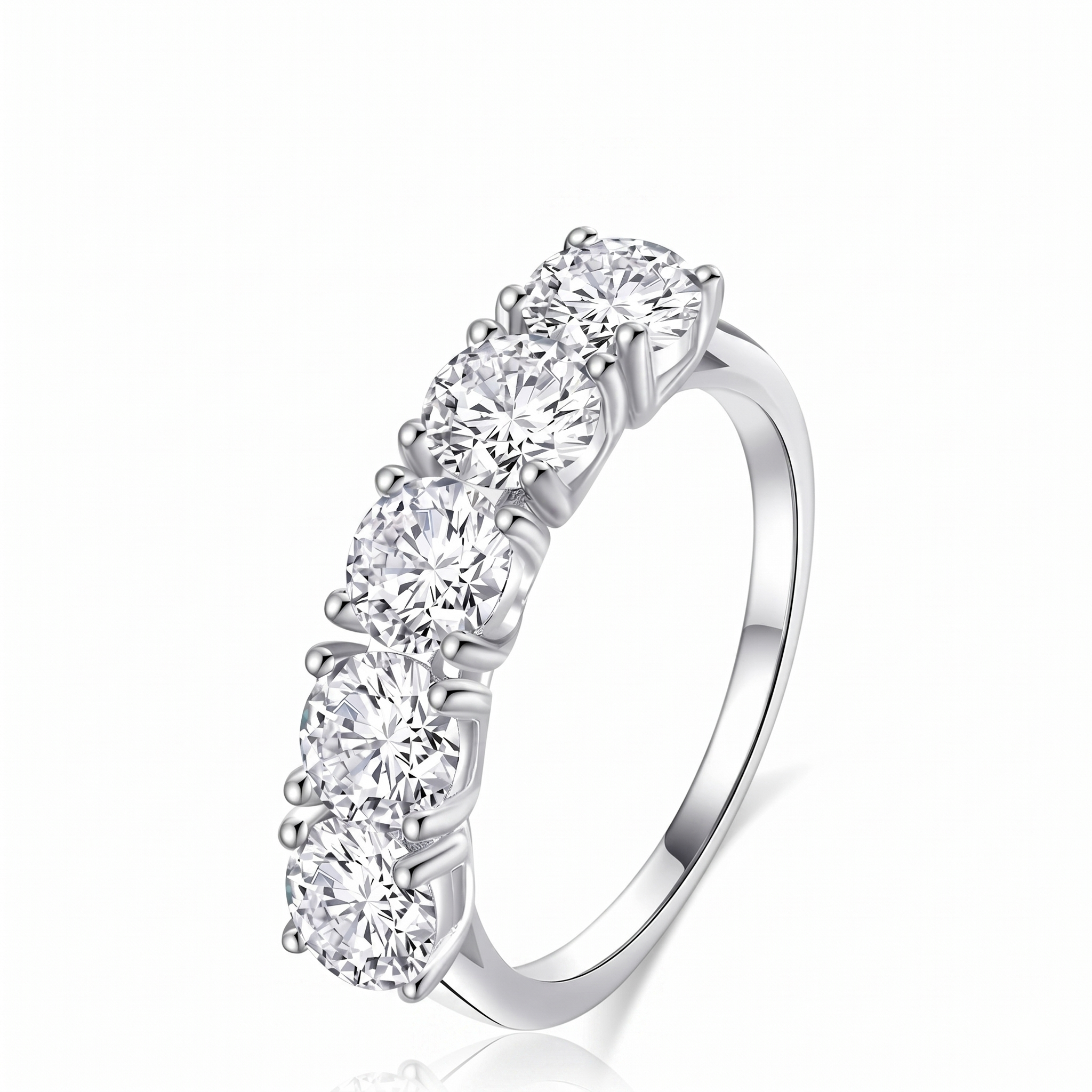 Anel Moissanite em prata .925 com 2.5 CT moissanite.