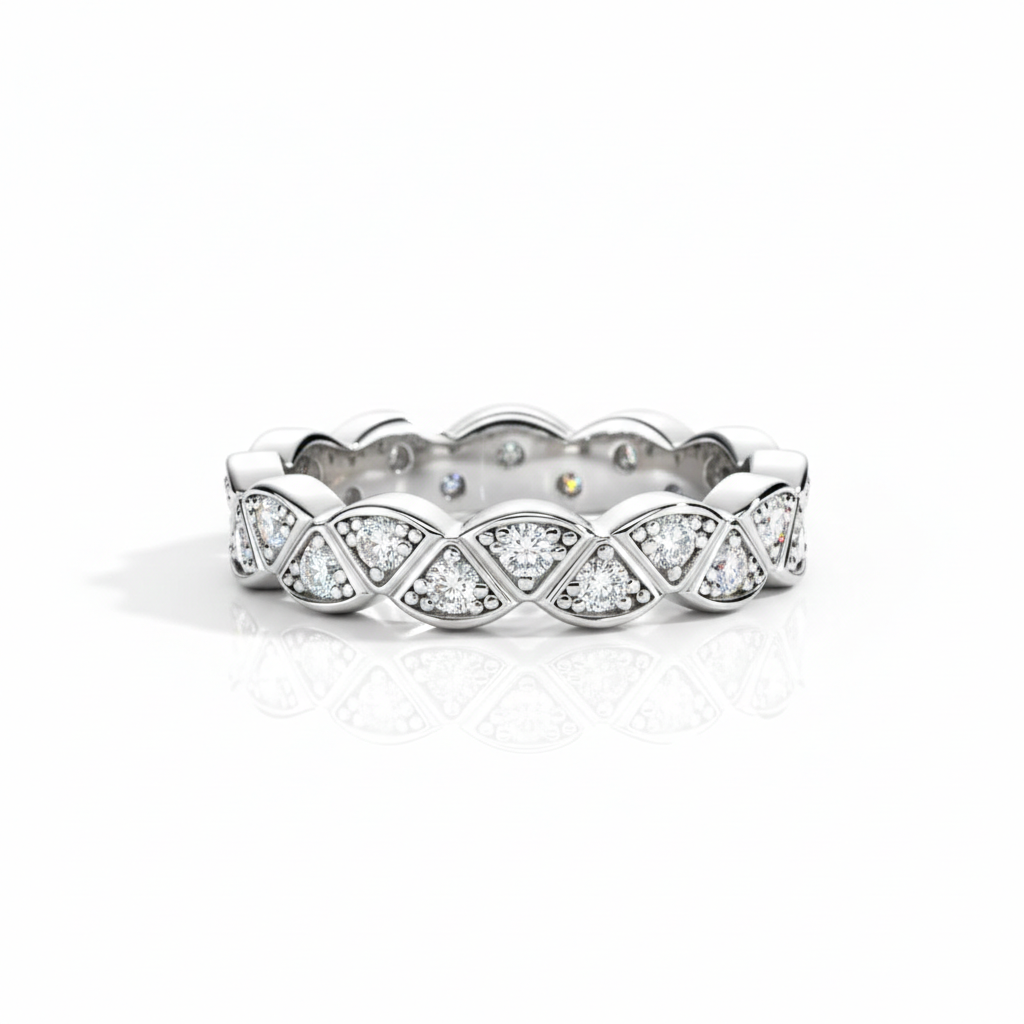 Anel em prata .925 e moissanite