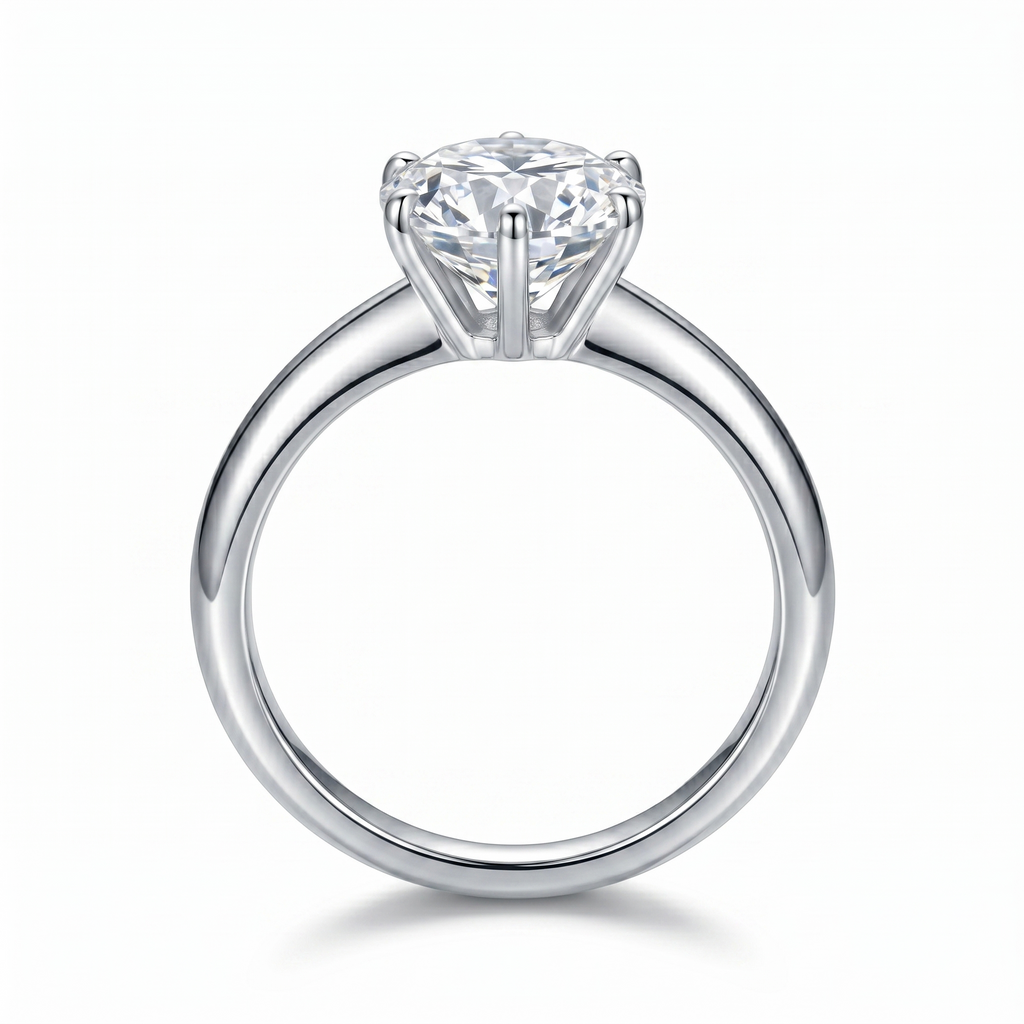 Solitário em prata .925 e 1,2,3,5 ou 10 CT Moissanite