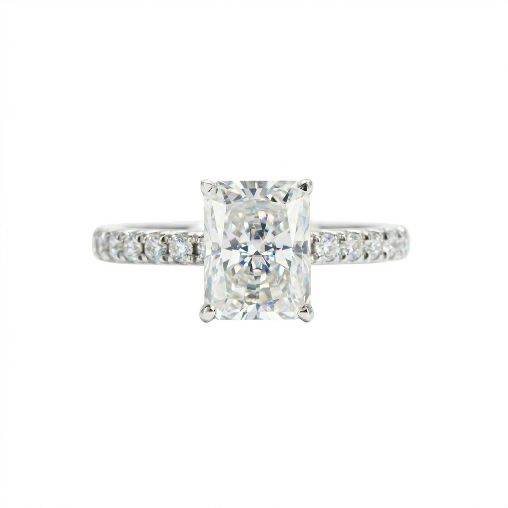 Anel Moissanite 925 Prata Esterlina