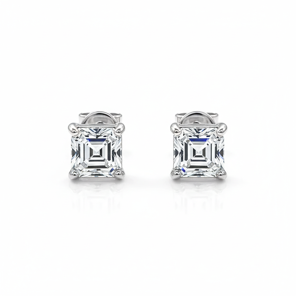 Brinco em prata .925 e 1ct moissanite