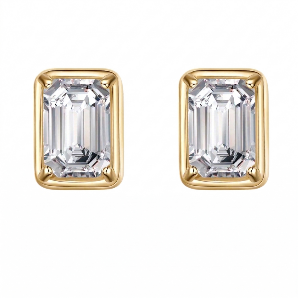 Brinco em prata .925 e 1.2CT moissanite