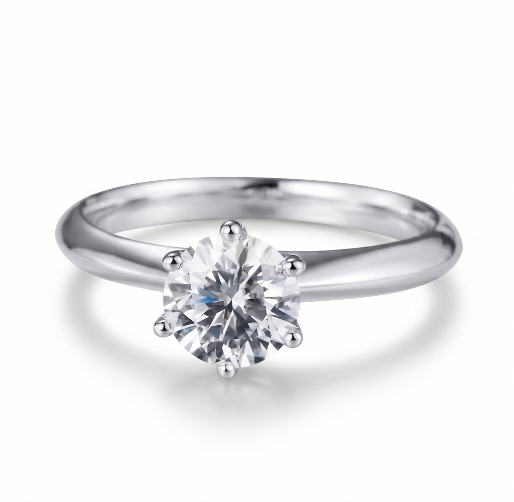 Solitário em prata .925 e 1,2,3,5 ou 10 CT Moissanite