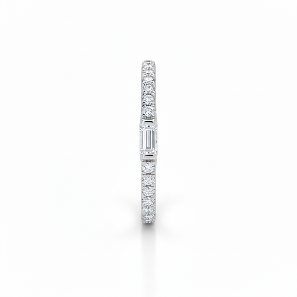 Aliança em prata .925 e 0.15 CT moissanite