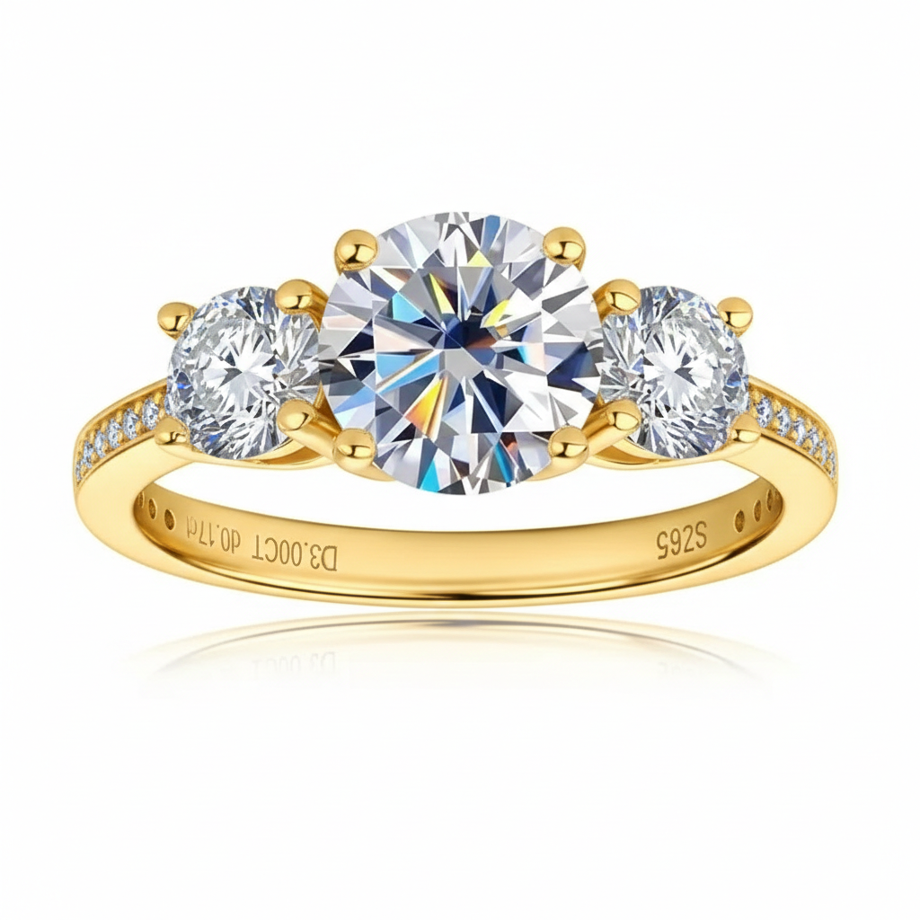 Anel em prata .925 e 3CT moissanite