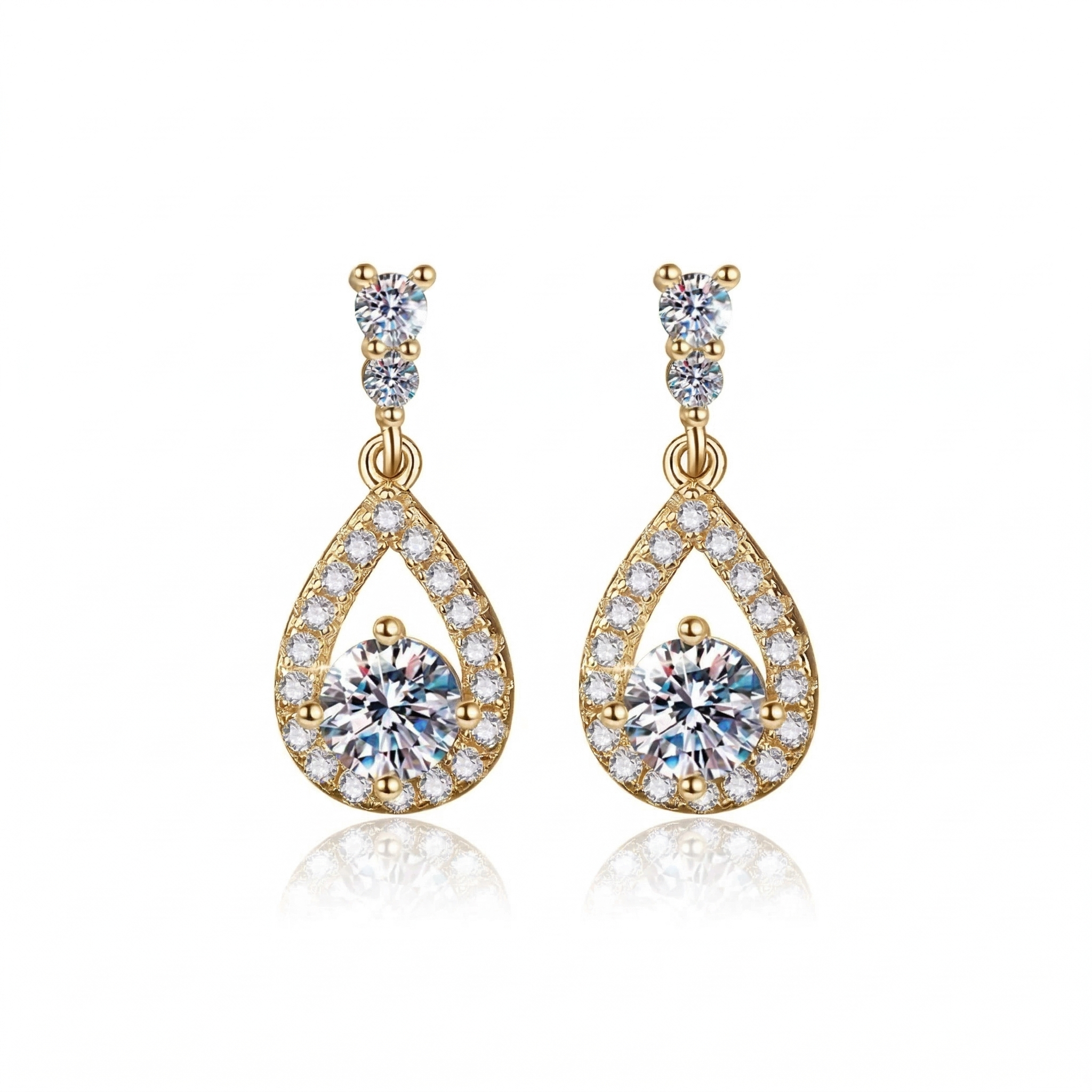 Brinco em prata .925 e 1.0ct moissanite