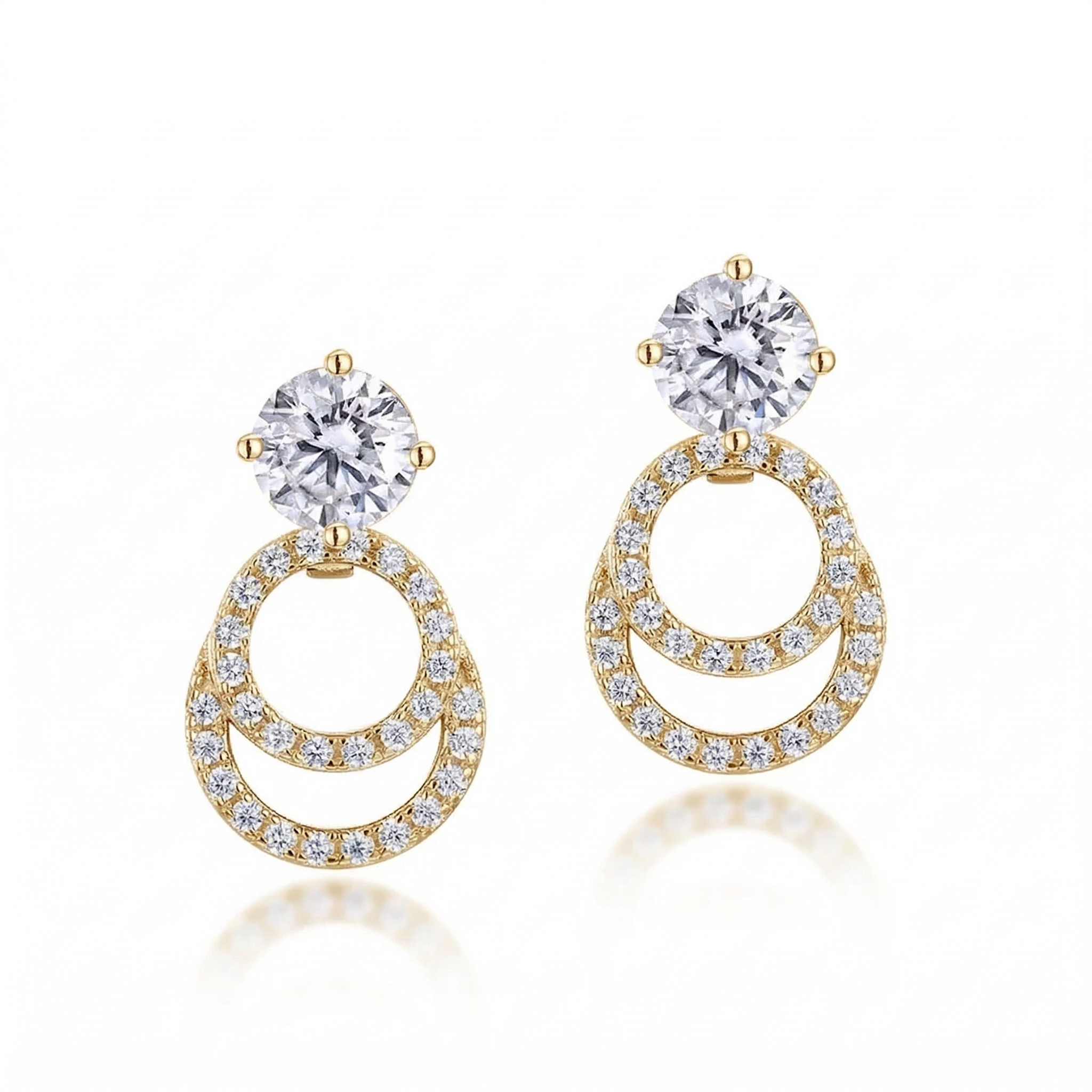 Brinco em prata .925 e 1.0 ct moissanite