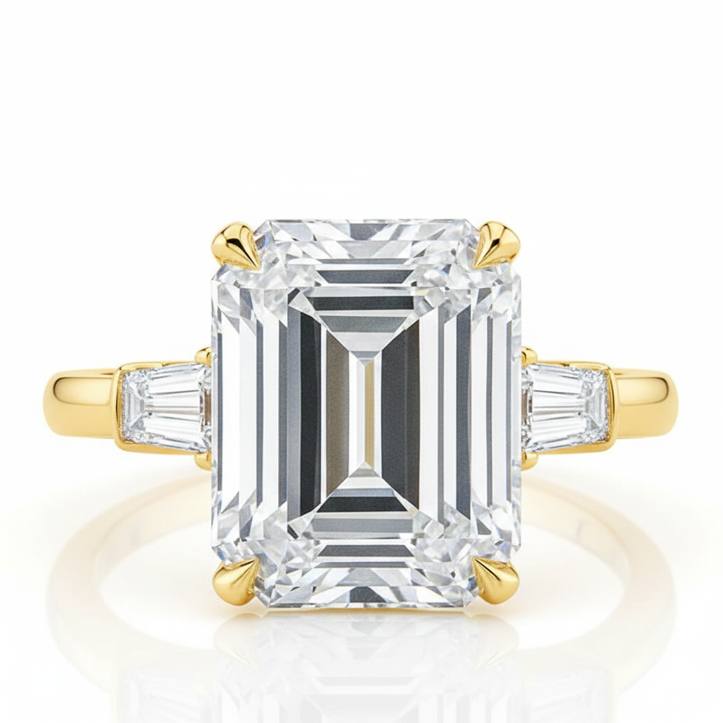 Anel em prata .925 e 5.0 CT moissanite