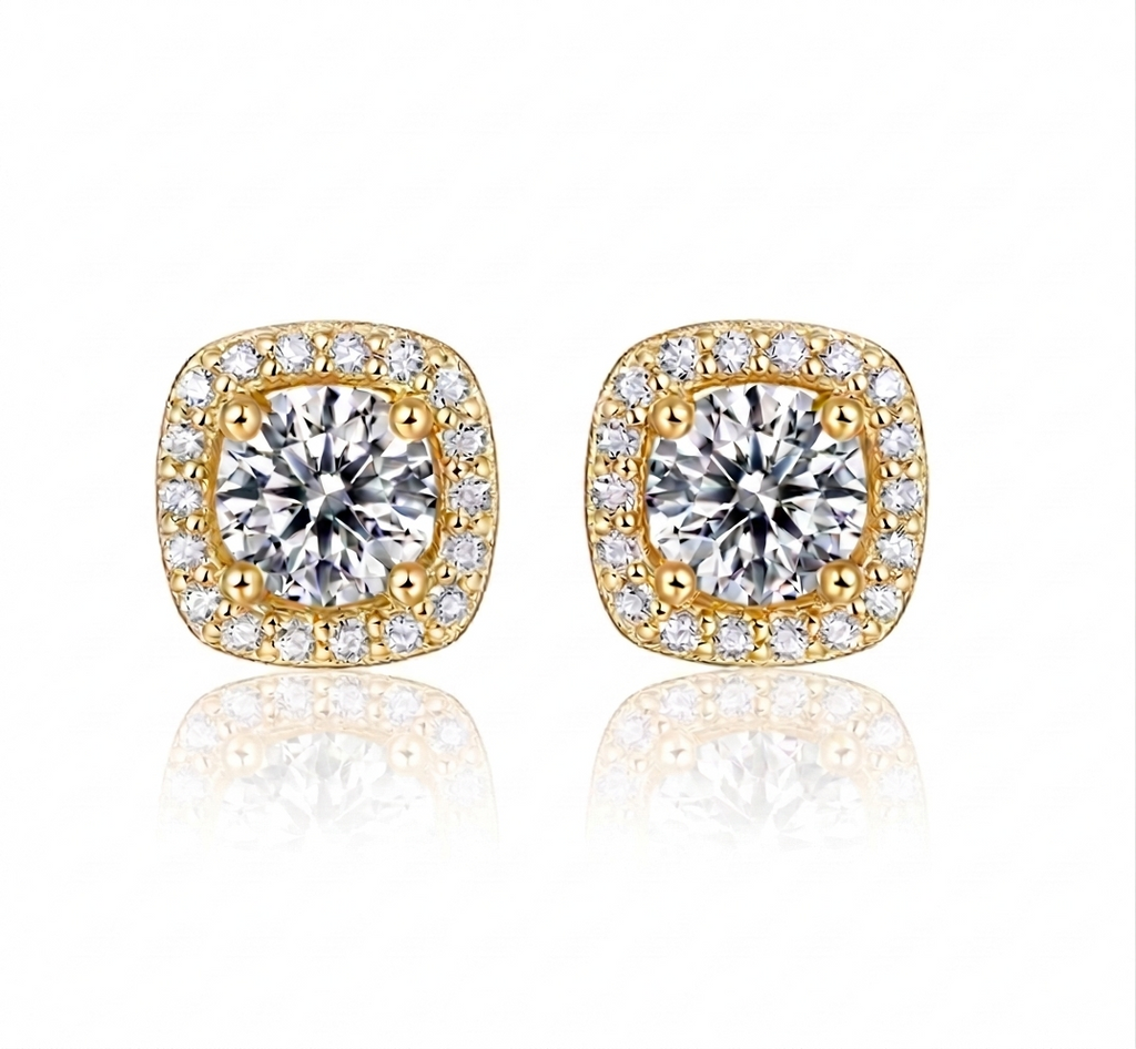 Brinco em prata .925 e 0.5 ou 1.0 CT moissanite