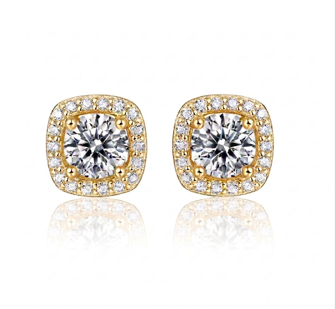 Brinco em prata .925 e 0.5 ou 1.0 CT moissanite