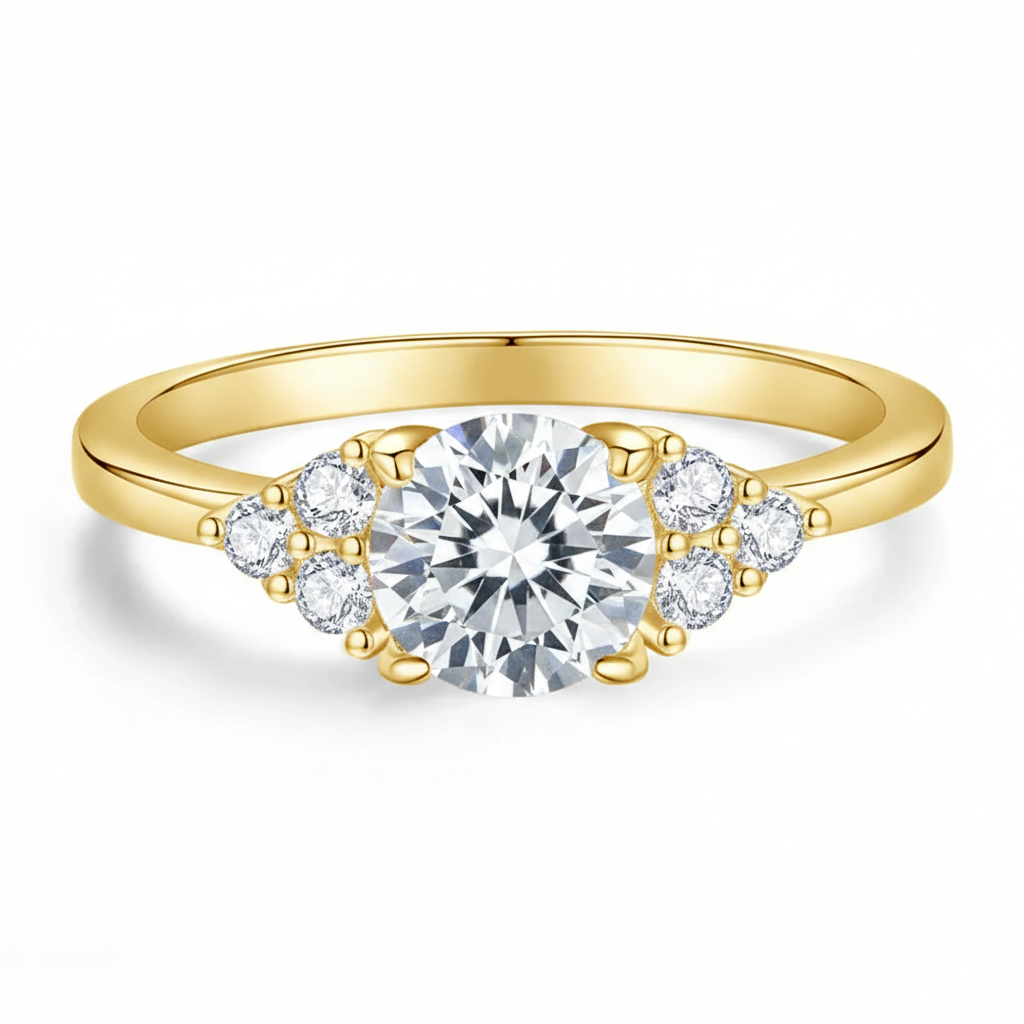 Anel em prata .925 e 1 CT moissanite