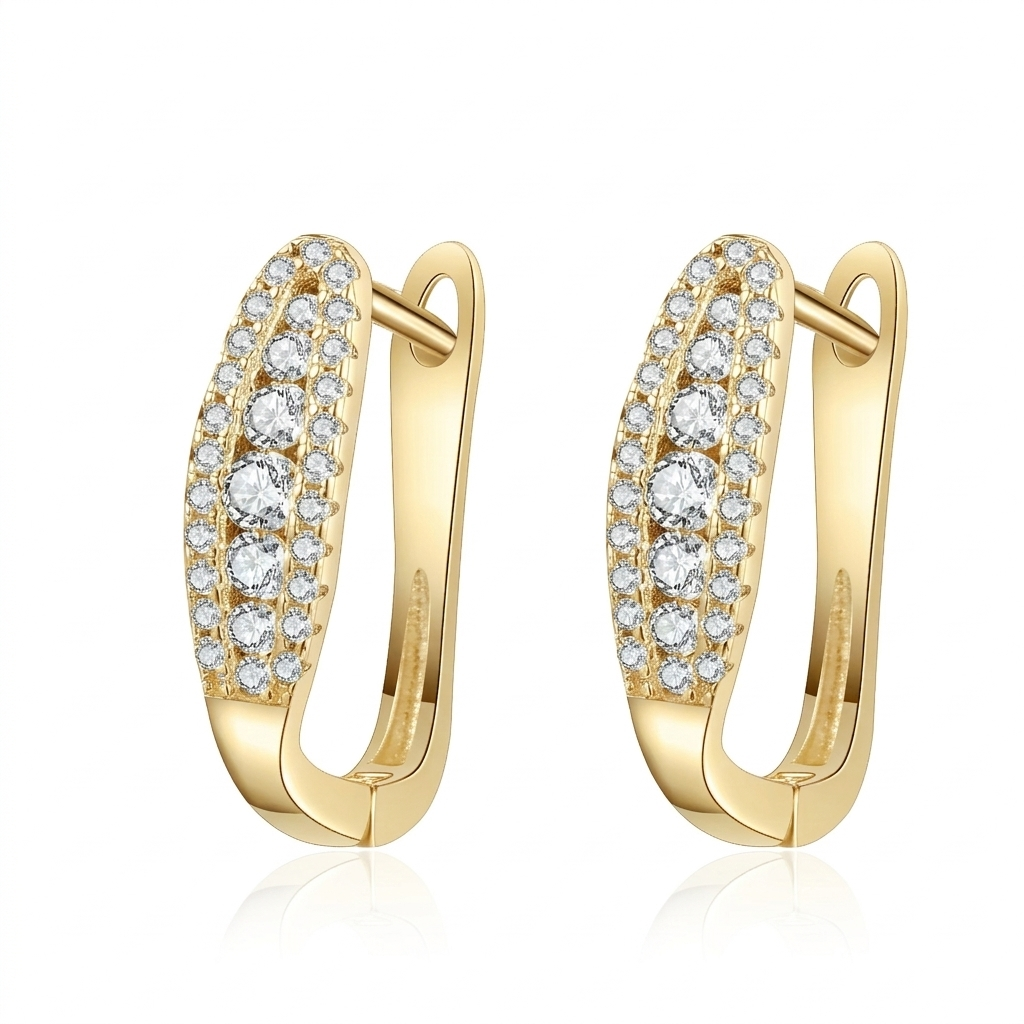 Brinco em prata .925 e 0.44ct moissanite