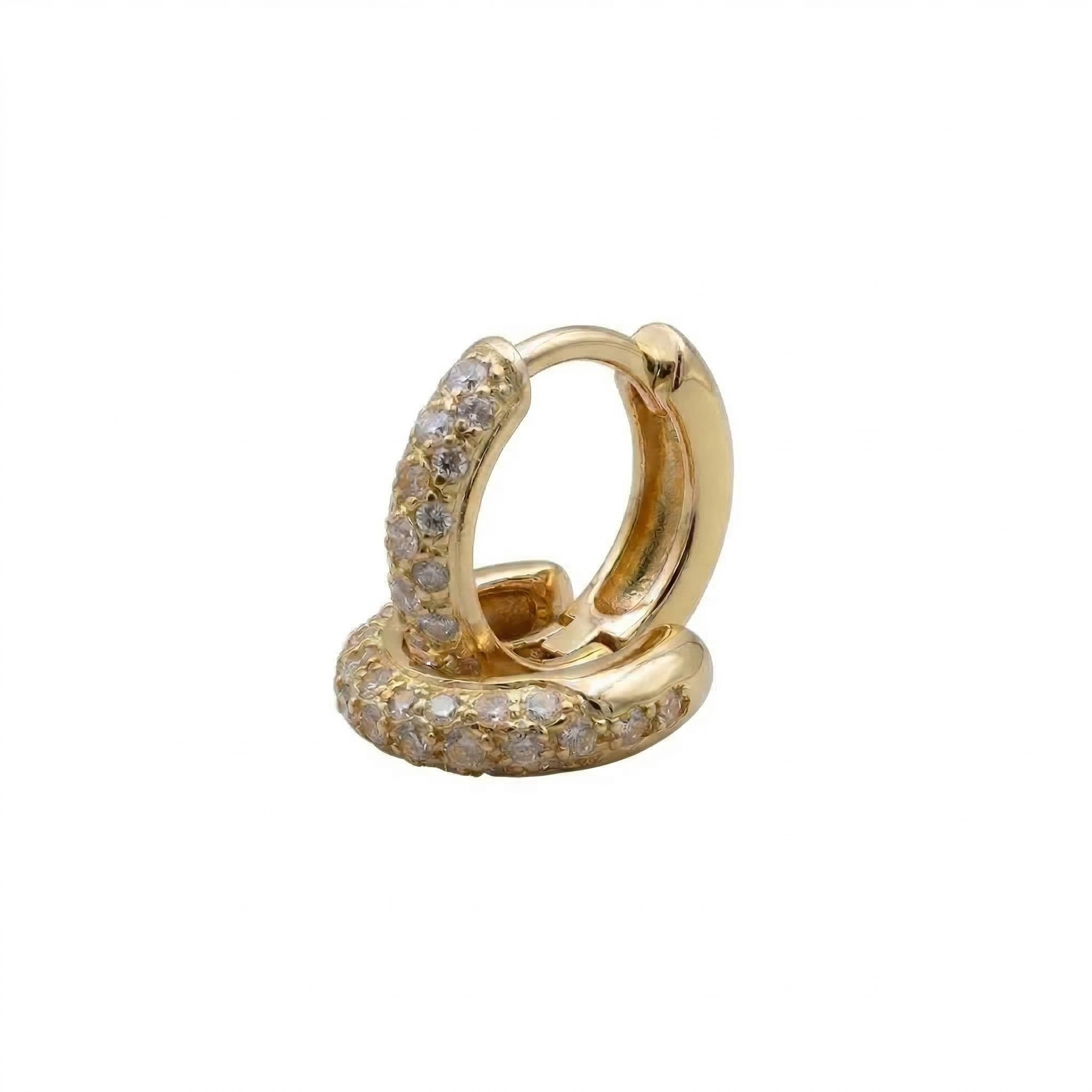 Brinco argola com zircônia