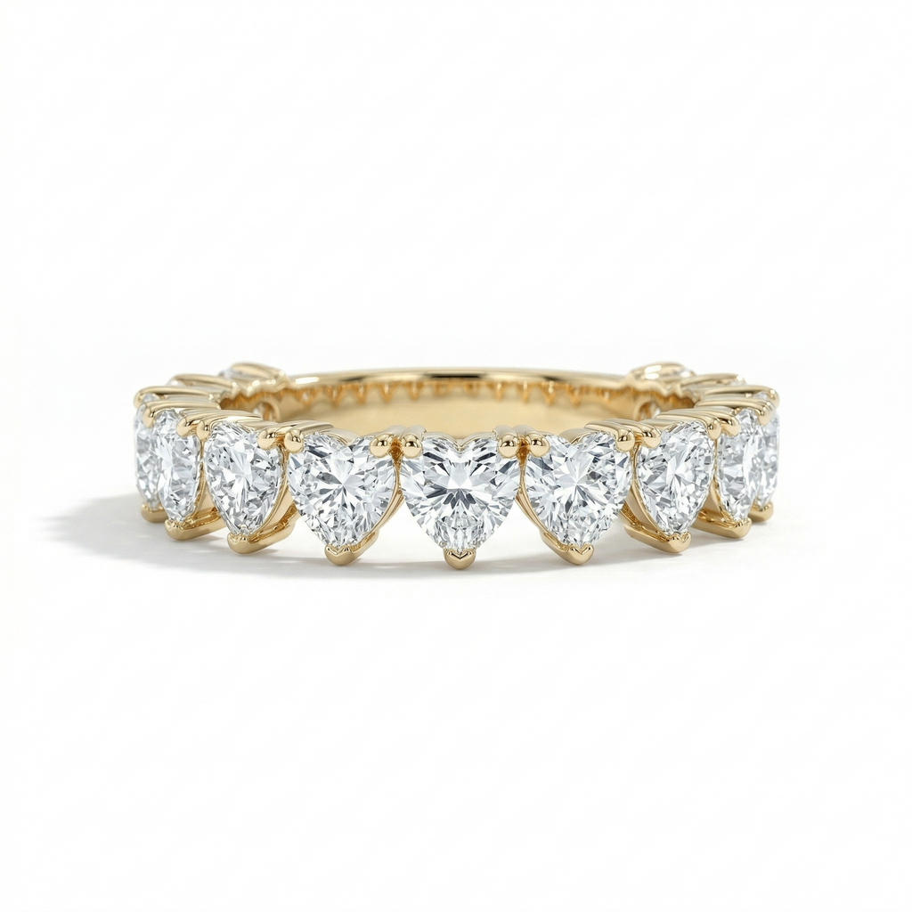 Anel em  Coração em prata .925  e 3 ,4, 5 mm moissanite.