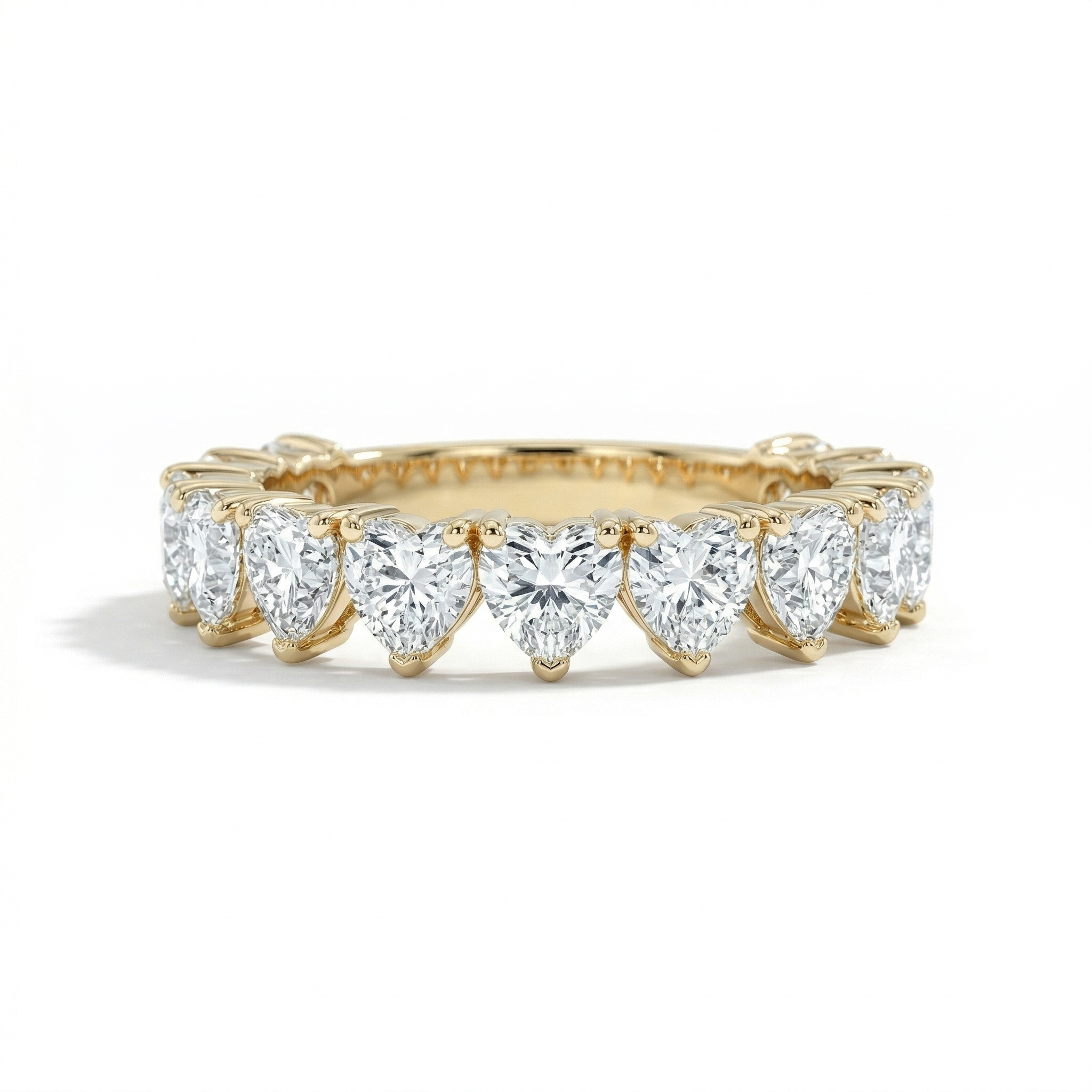 Anel em  Coração em prata .925  e 3 ,4, 5 mm moissanite.