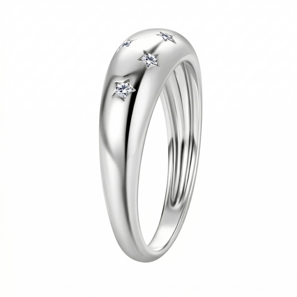 Anel em prata .925 e moissanite