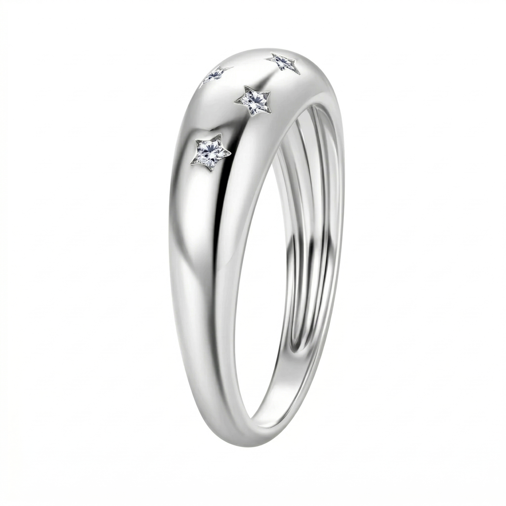 Anel em prata .925 e moissanite