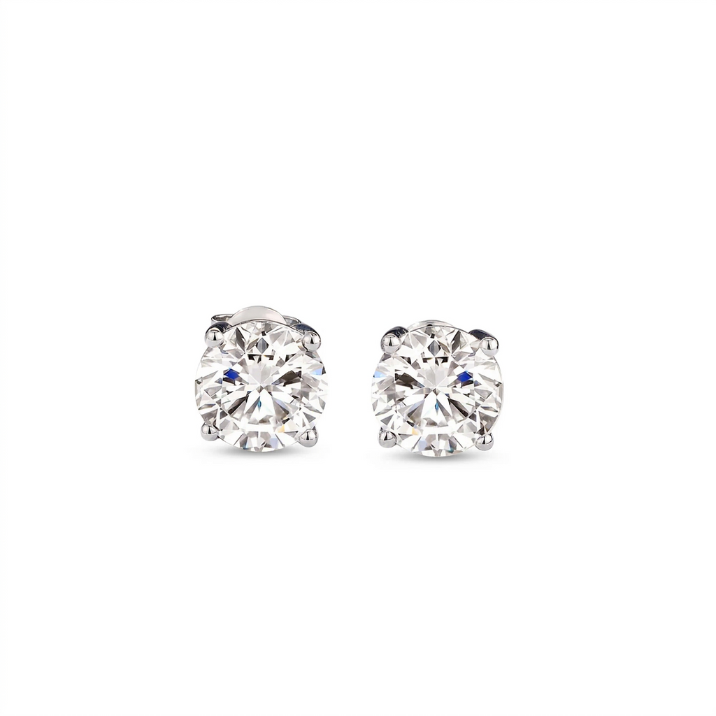 Brinco  em prata .925 e 1.0  Moissanite. (Promoção MÃES)