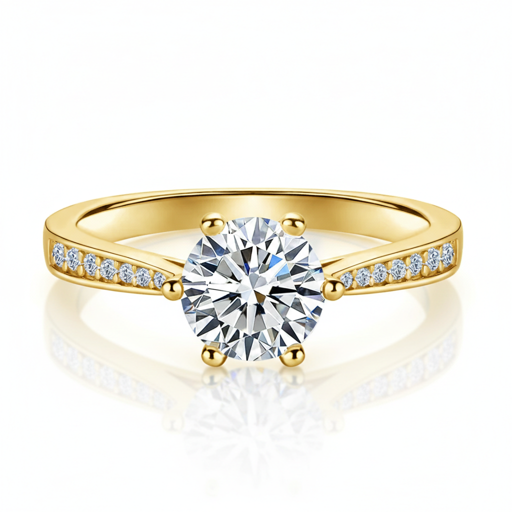 Solitário em prata .925 e 1 CT moissanite