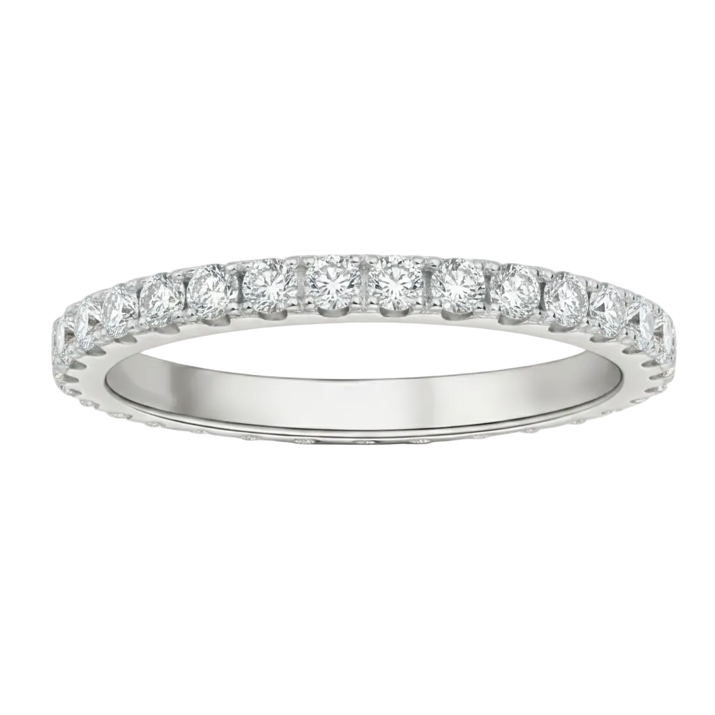 Aliança em prata .925 e 2mm moissanite