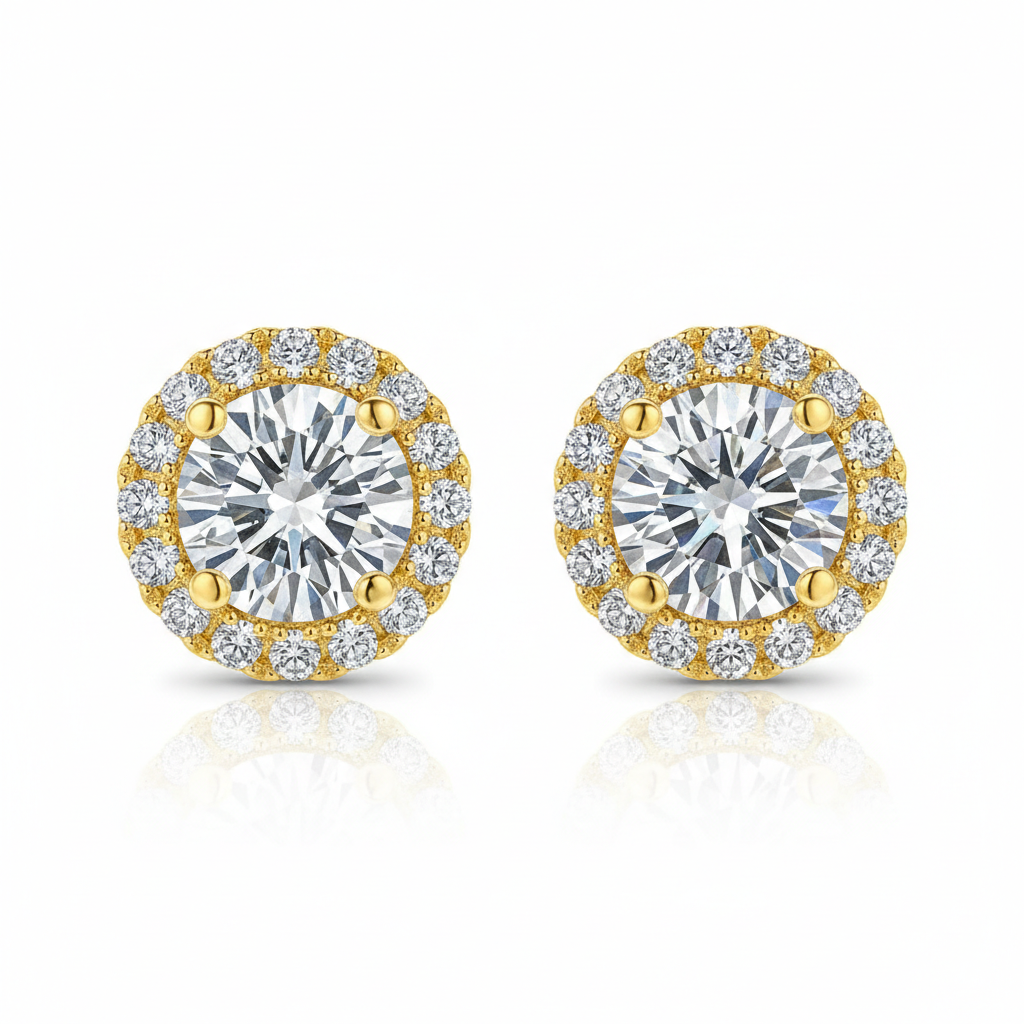 Brinco em prata .925 e 1.0 ou 2.0ct moissanite