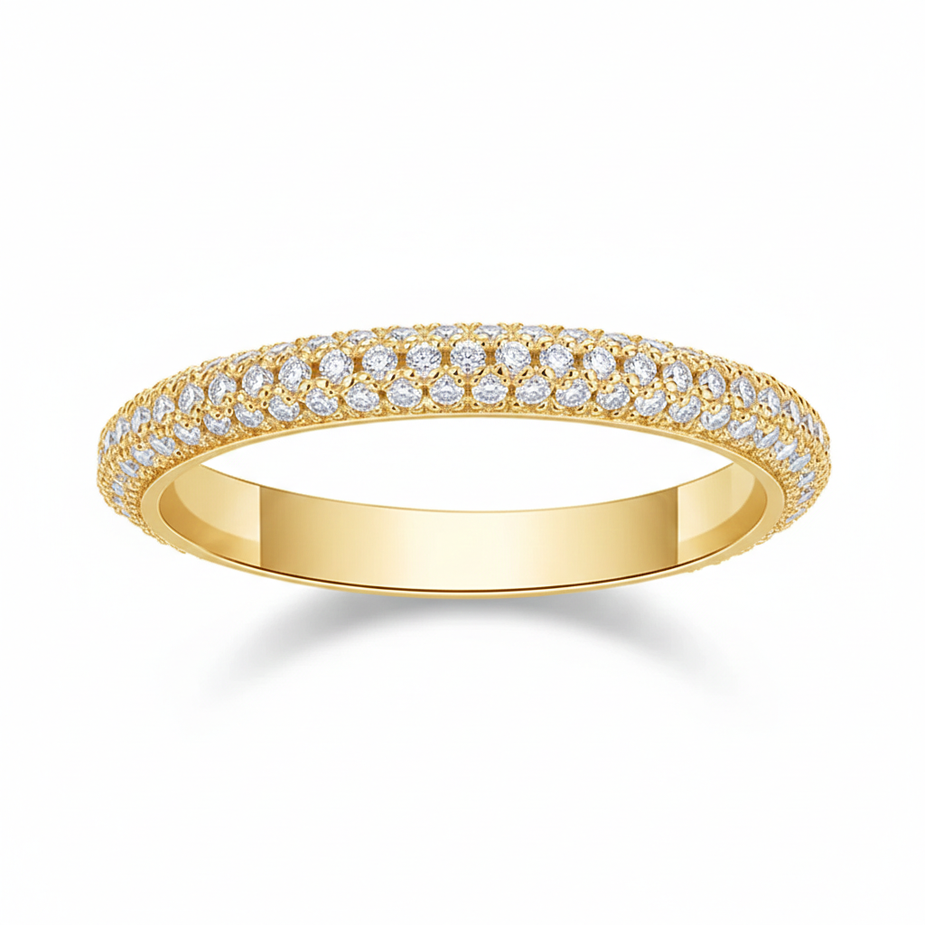 Aliança em prata .925 e moissanite
