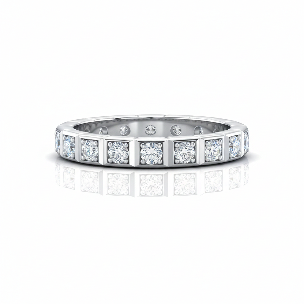 Anel em prata .925 e 2.2mm moissanites