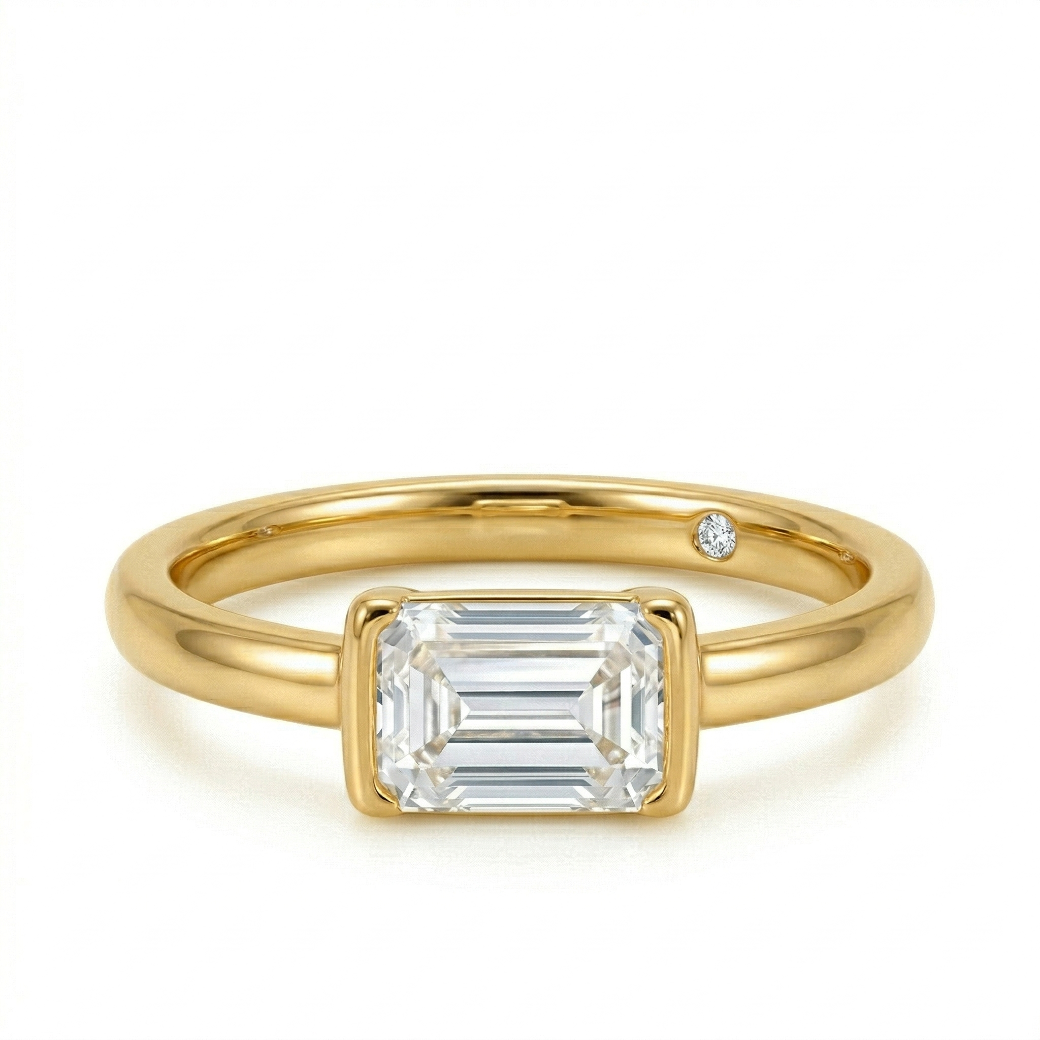 Anel Moissanite .925 com Esmeralda 1 ct, Noivado e Casamento.