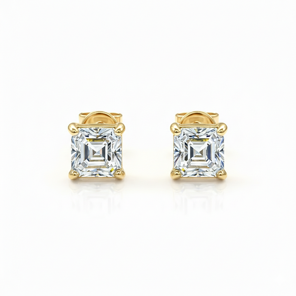 Brinco em prata .925 e 1ct moissanite