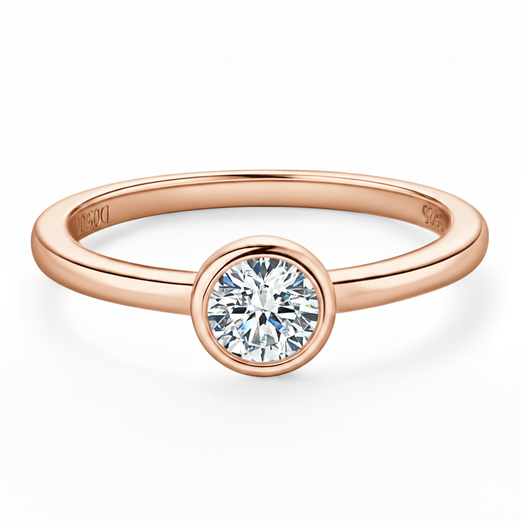 Anel em prata .925 e 0.5ct moissanite