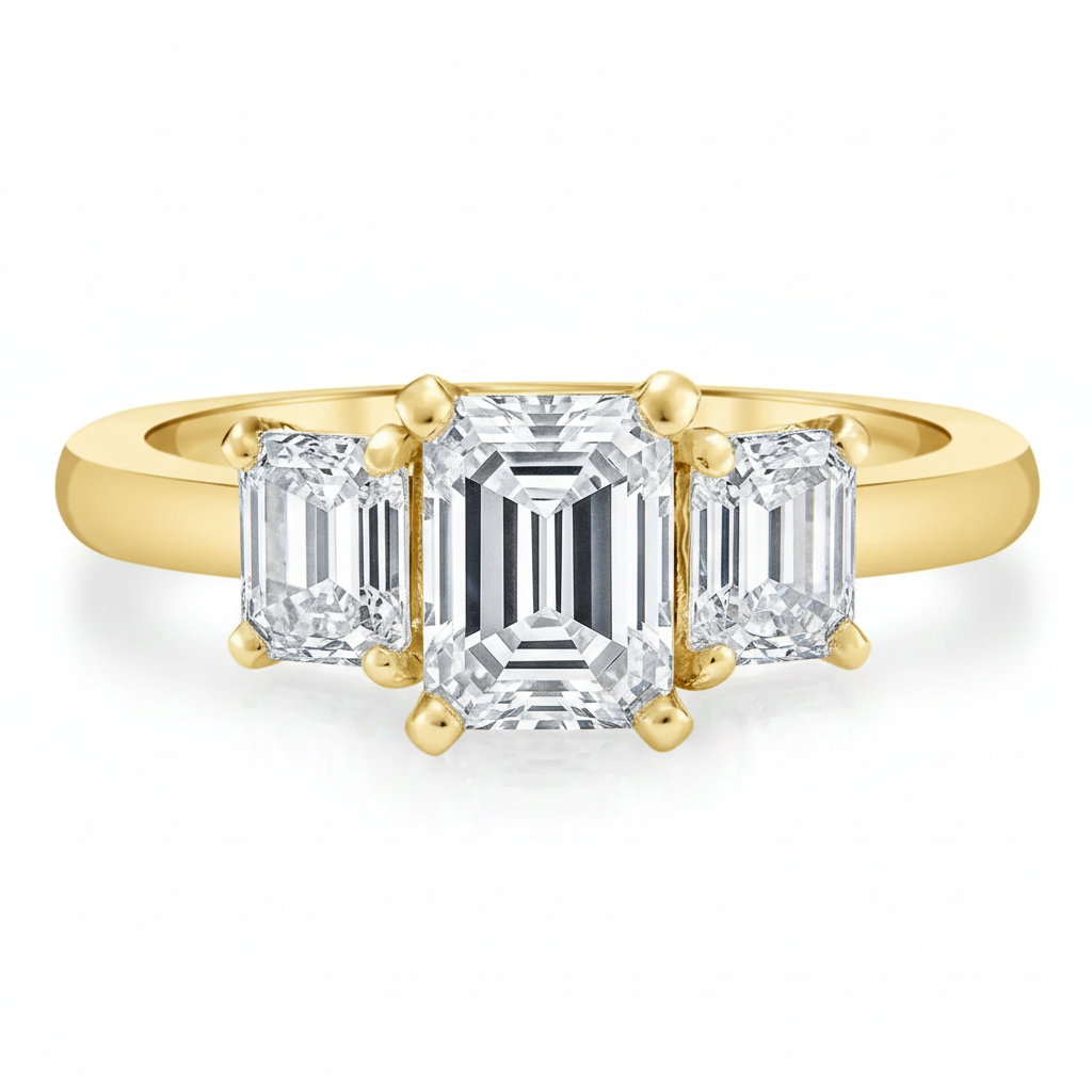 Solitário em prata .925 e 3.0 CT  moissanite