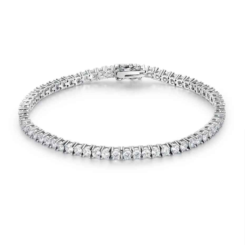 Pulseira Riviera em prata .925 e. 2.5 MM Moissanite