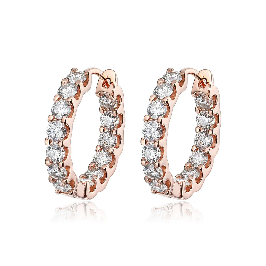 Brinco em prata .925 e 2.6CT moissanite