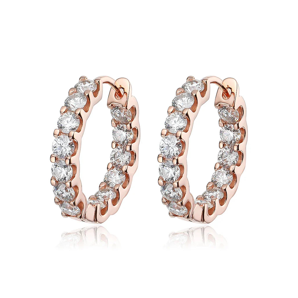 Brinco em prata .925 e 2.6CT moissanite