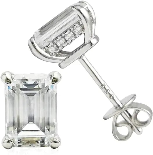 Brinco em prata .925 e 2.0 ou 4.0ct moissanite