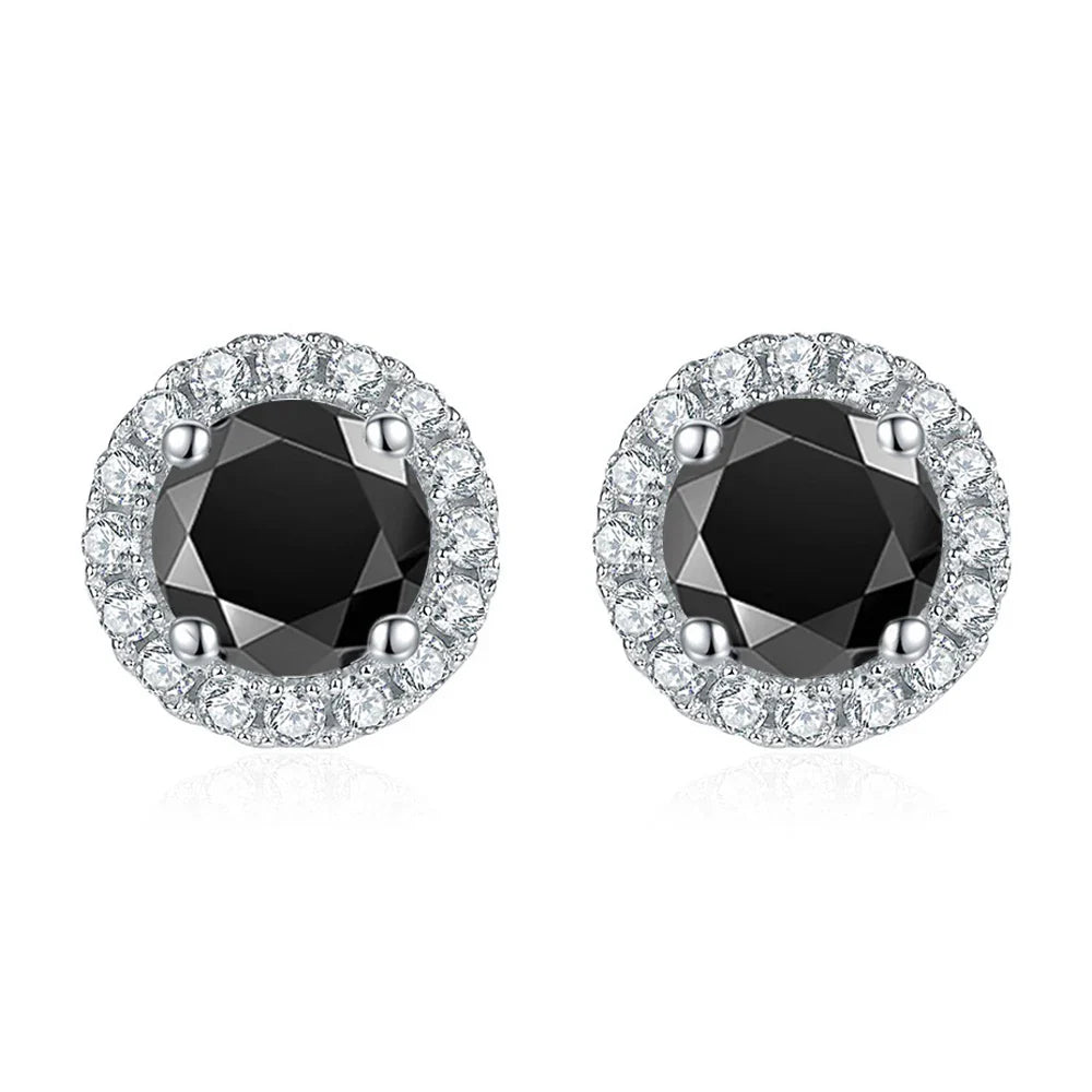 Brinco em prata .925 e 1.0 ou 2.0ct moissanite
