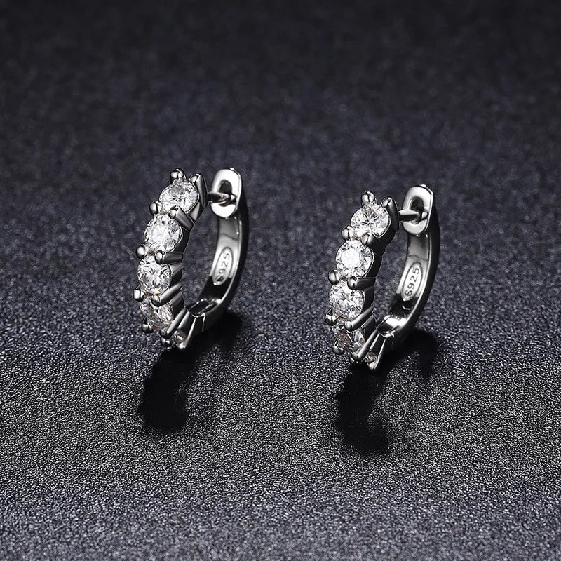 Brinco em prata .925 e 3.0, 3.5 ou 4mm  moissanite