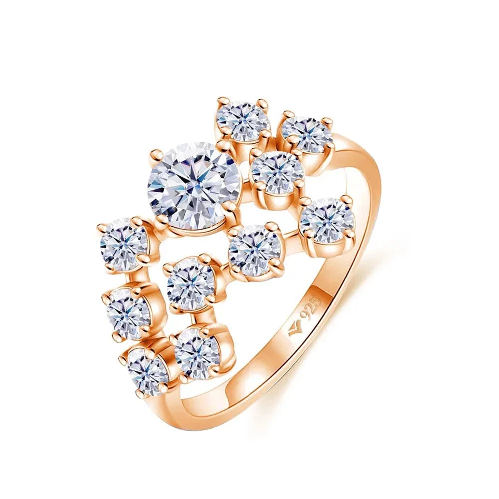 Anel em prata .925 e 1,5CT moissanite