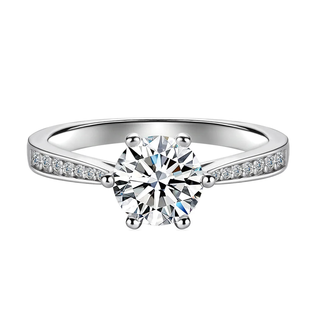Solitário em prata .925 e 1 CT moissanite